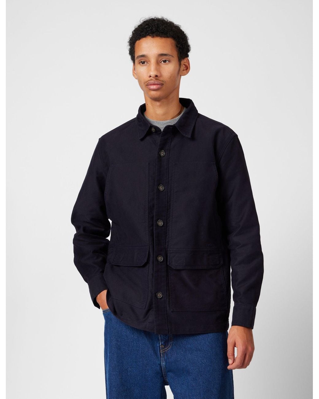 Barbour Blue Newbirch Cotton Sateen Overshirt for men