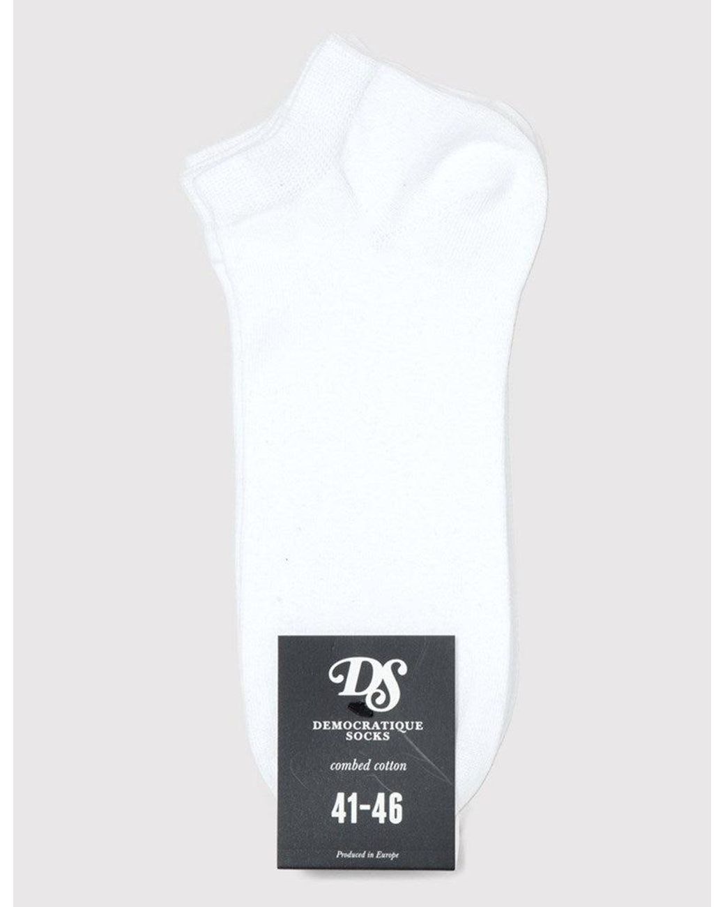 Democratique Socks White Democratique Sneaker Socks 3-Pack for men