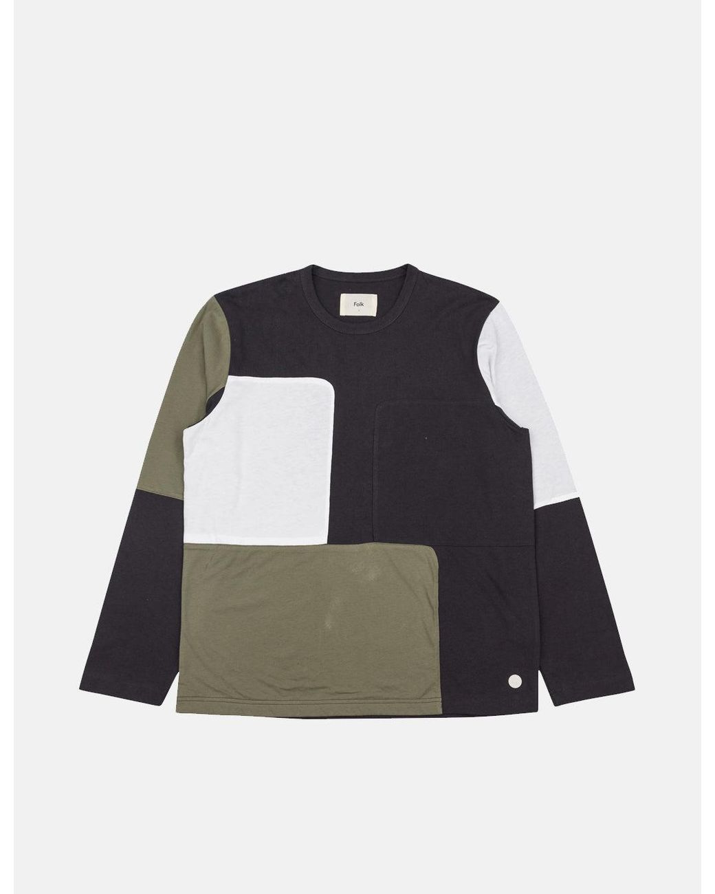 Folk Black Curve Long Sleeve T-Shirt for men