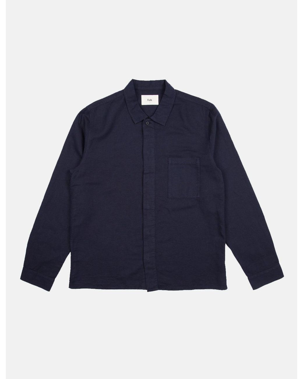 Folk Blue Folk Patch Shirt for men
