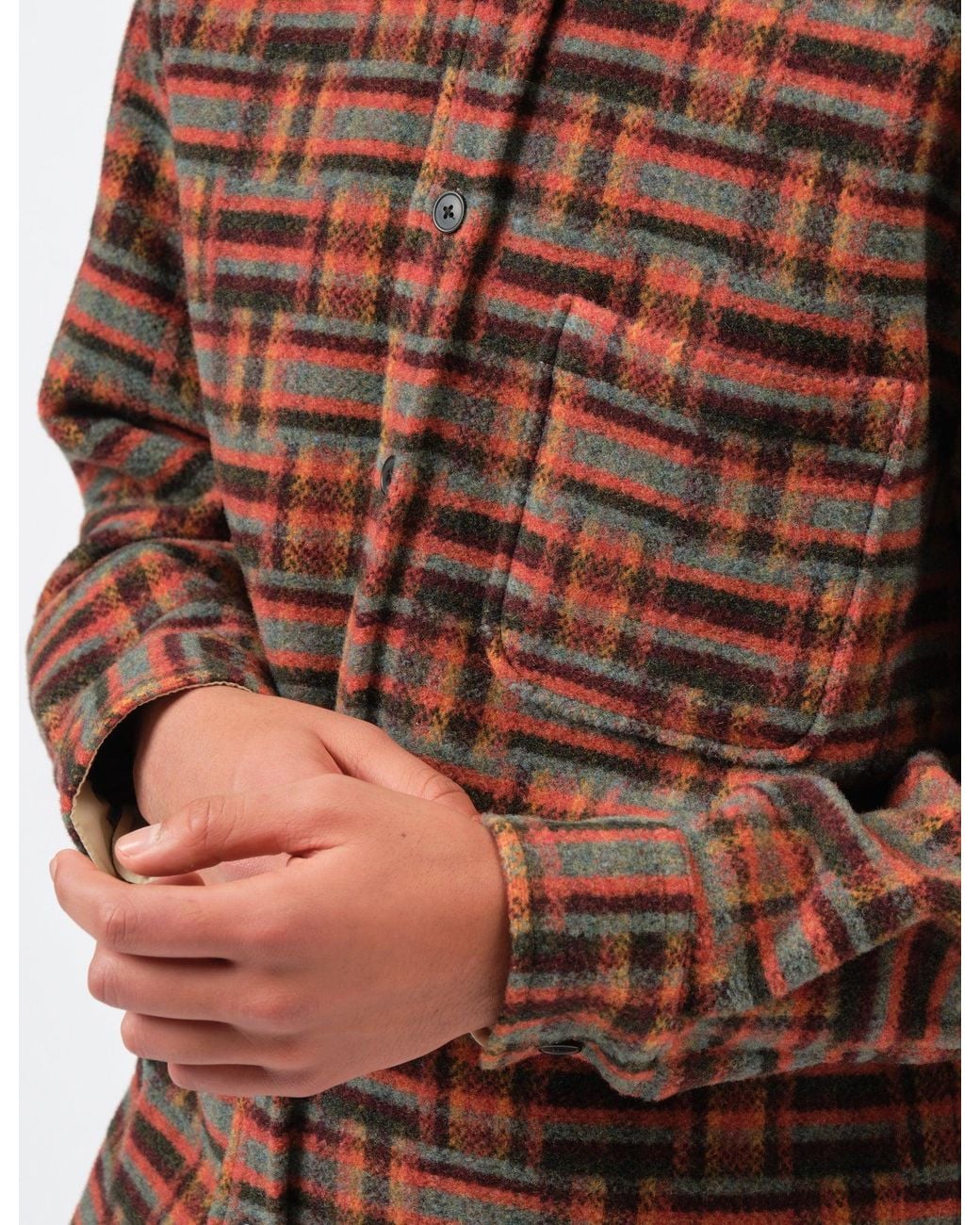Portuguese Flannel Red Abstract Geometric Shirt for men