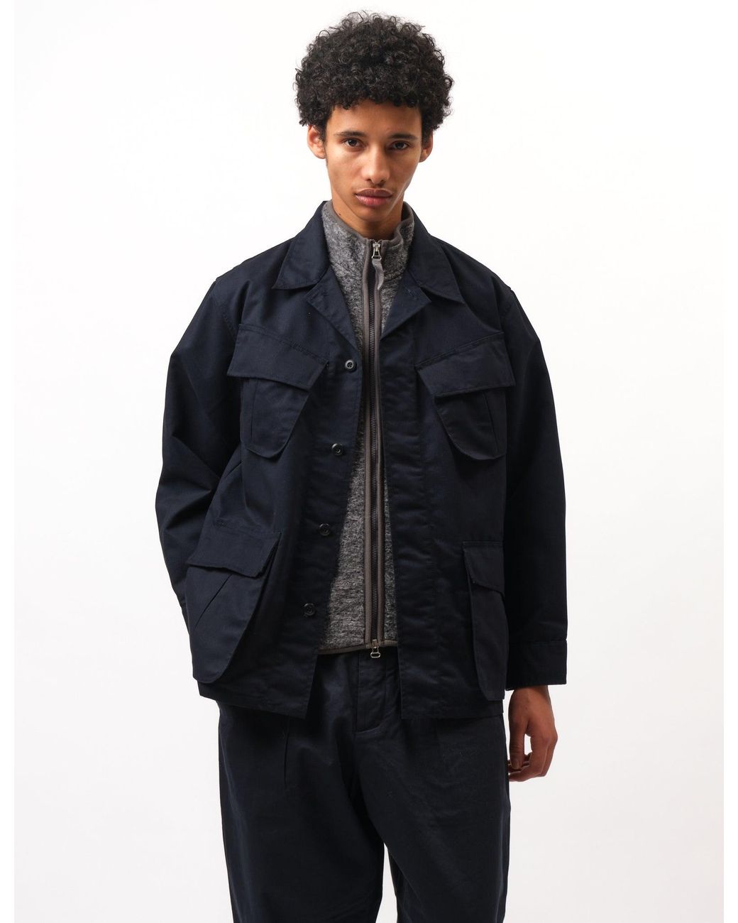 Universal Works Blue Jungle Jacket (Brushed Polytech) for men