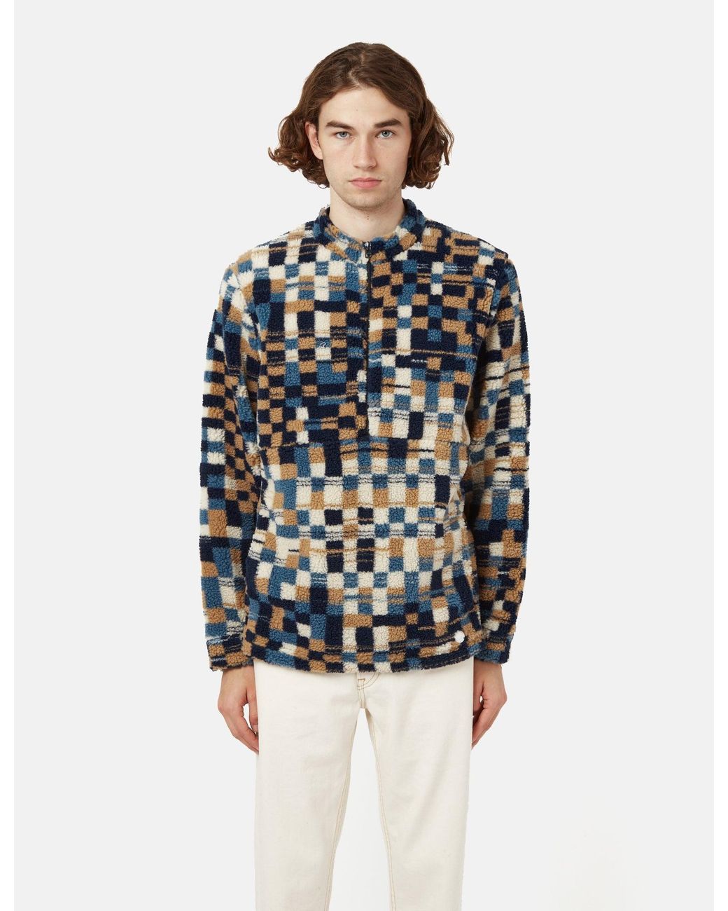 Folk Multicolor Funnel Neck Fleece for men
