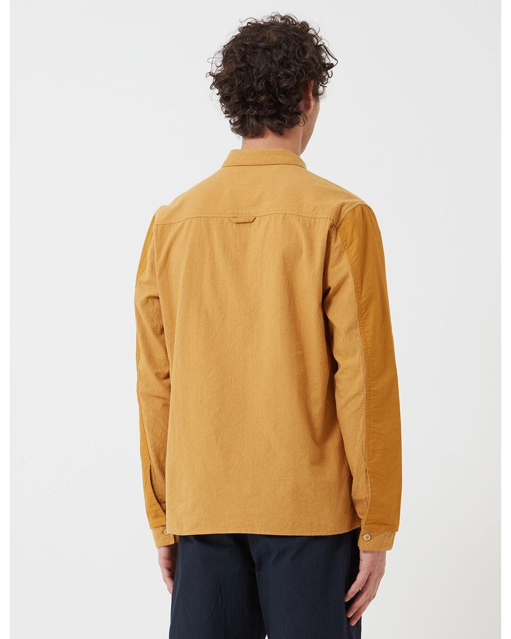 Folk Blue Folk Overlay Overshirt for men