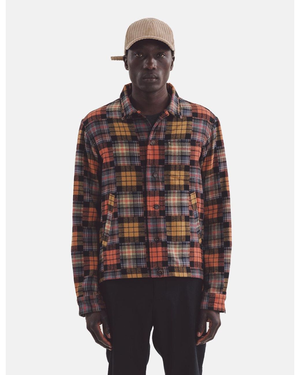 YMC Brown Bowling Shirt (Check) for men