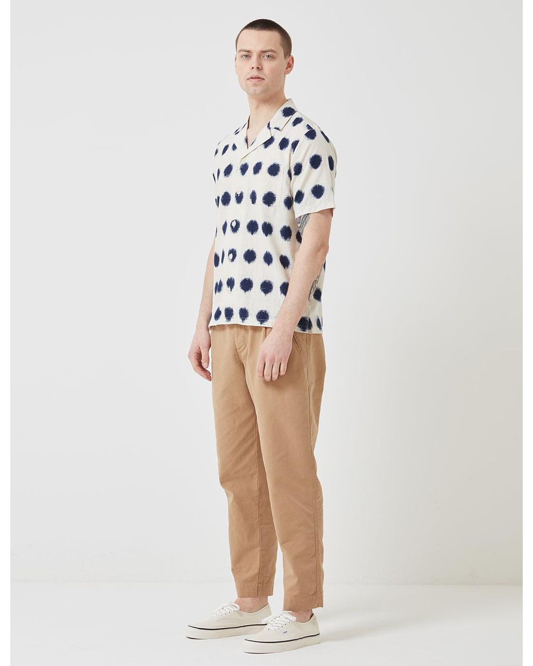 Folk Blue Folk Soft Collar Shirt for men