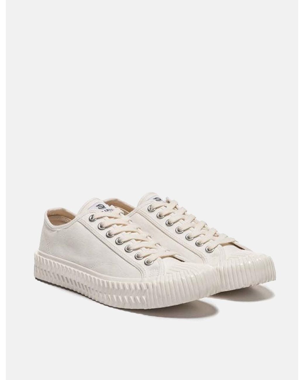 Excelsior White Bolt Low Canvas Trainers for men