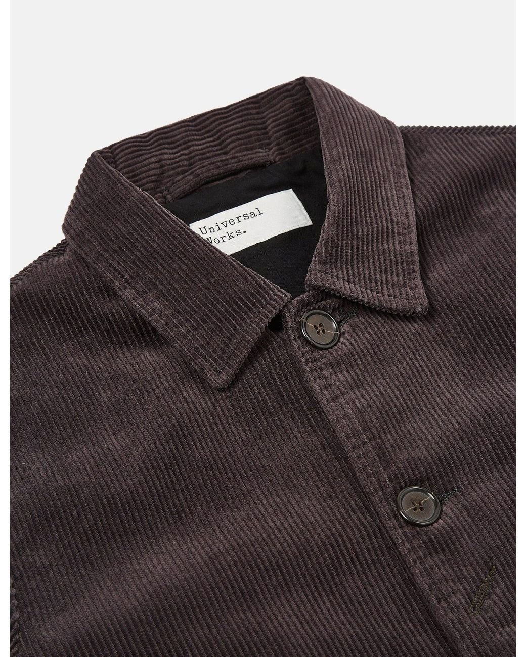 Universal Works Black Bakers Chore Jacket (Cord) for men