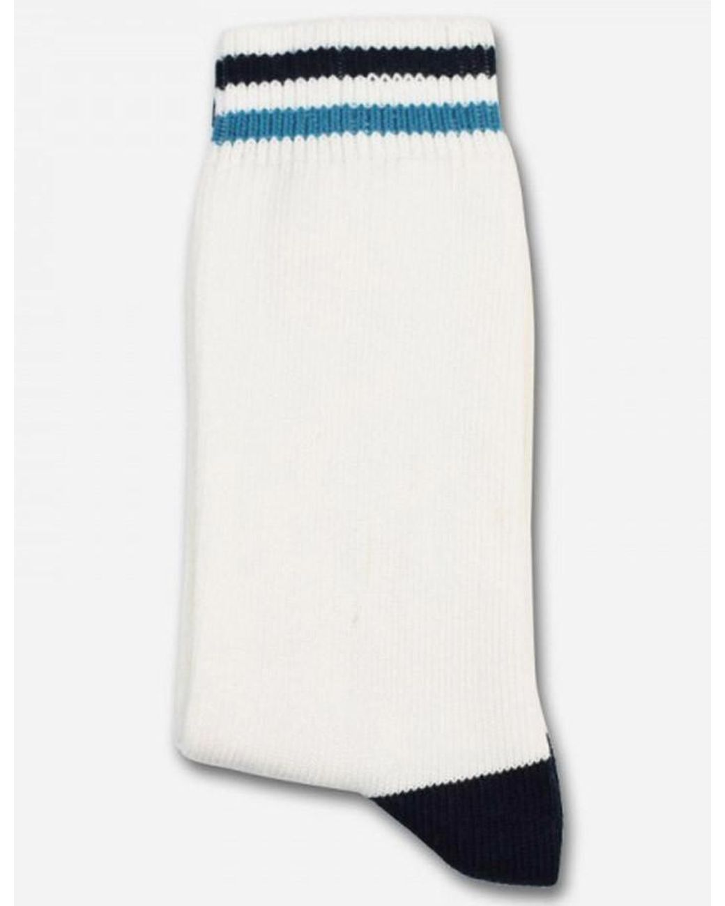 Democratique Socks Blue Democratique Relax Two Stripe Melange Socks for men