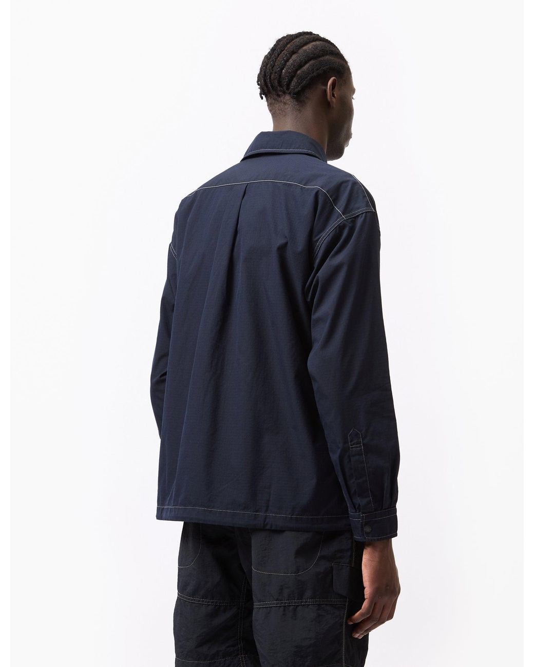 And Wander Blue Dry Rip Shirt Jacket for men