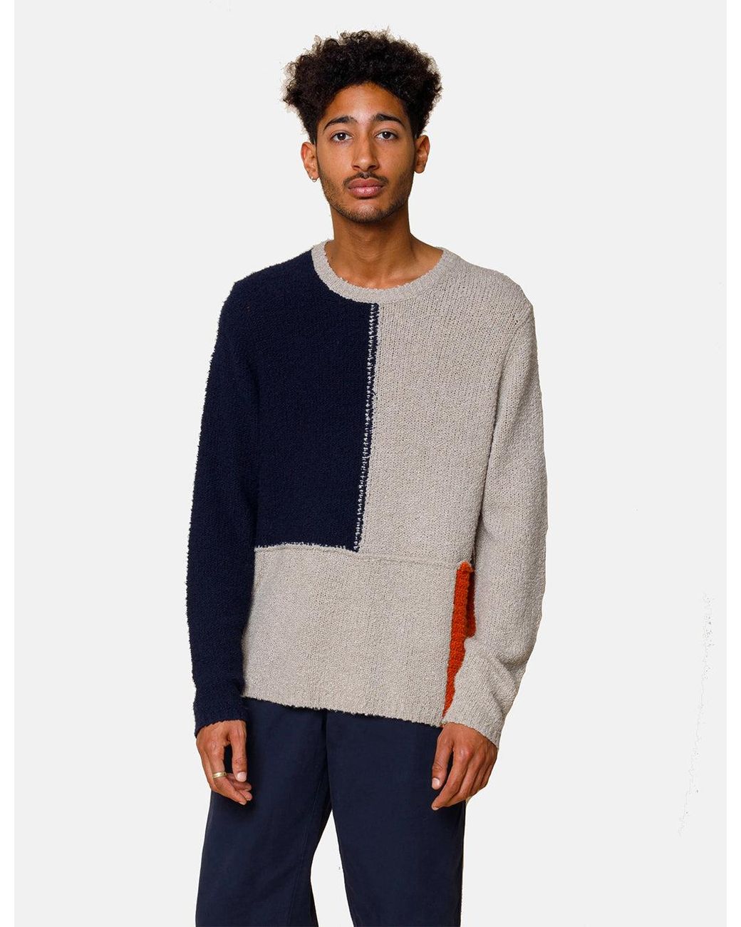 Folk Blue Folk Fracture Crew Sweater for men