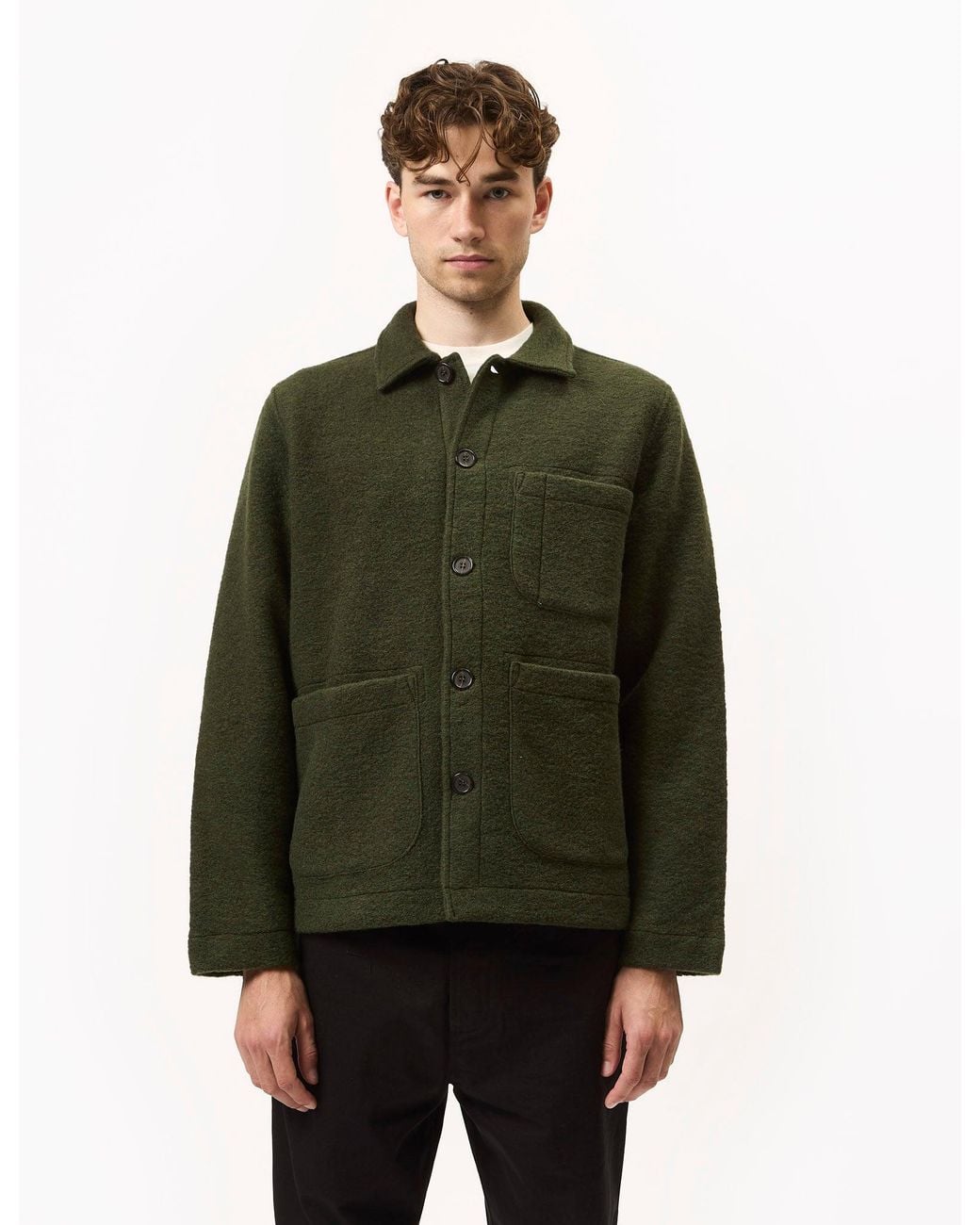 Universal Works Green Field Jacket (Wool Fleece) for men
