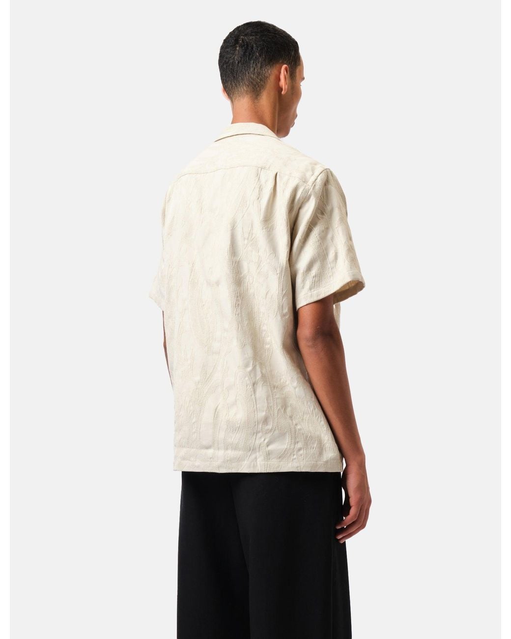 Portuguese Flannel White Summer Paisley Short Sleeve Shirt for men