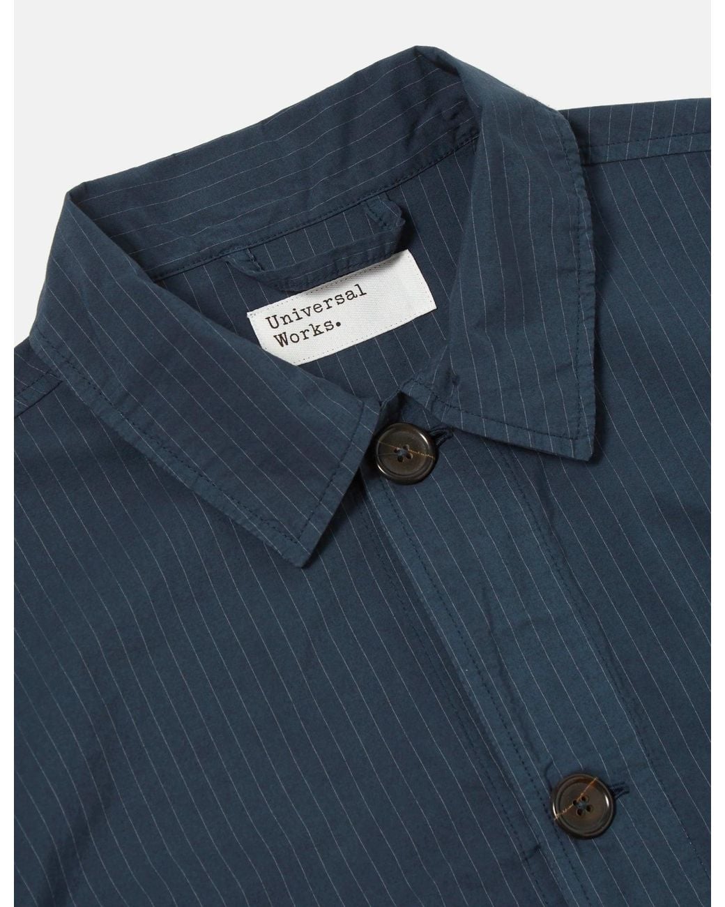 Universal Works Blue Coverall Jacket (Nearly Pinstripe) for men