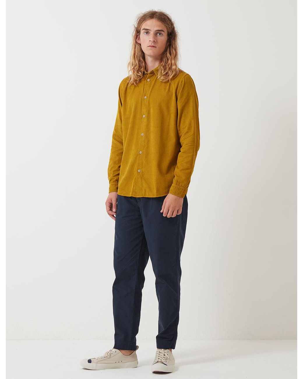 Folk Yellow Folk Baby Cord Shirt for men