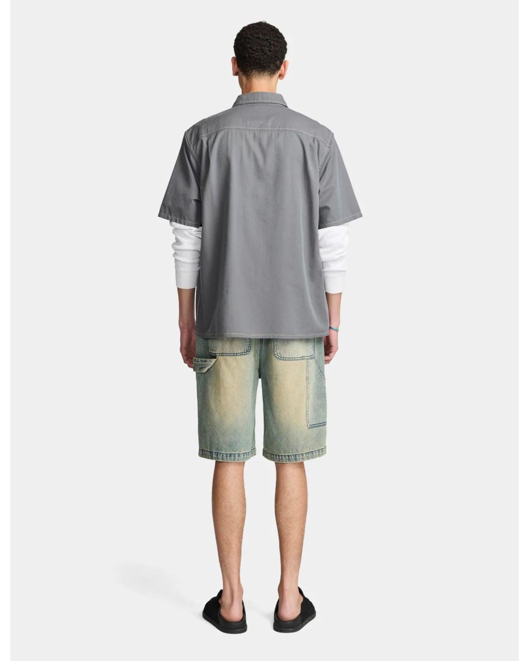 Larriet Gray Cliff Short Sleeve Shirt for men