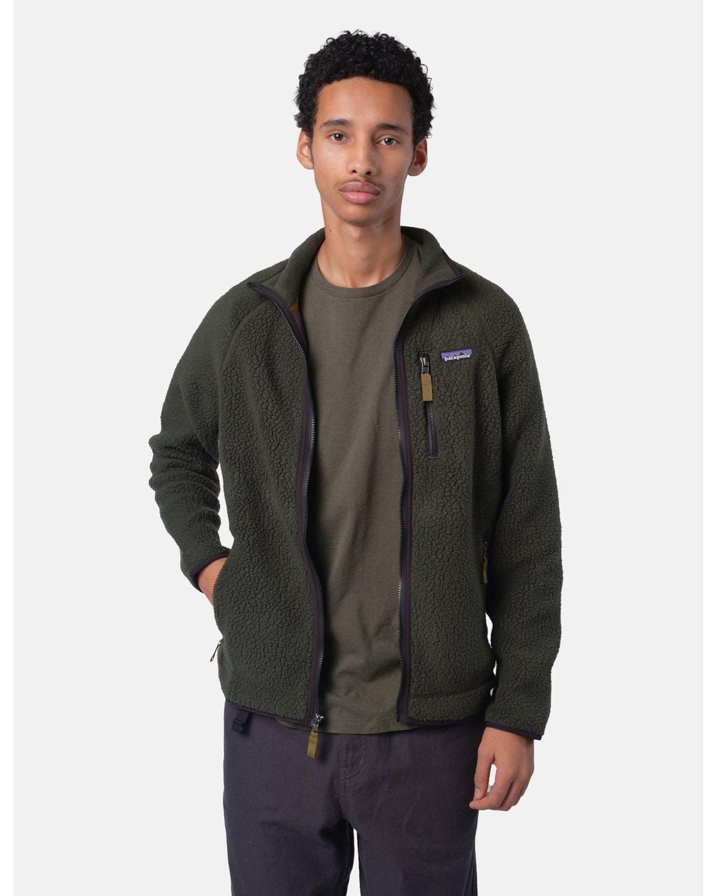 Patagonia Gray Retro Pile Fleece Jacket for men