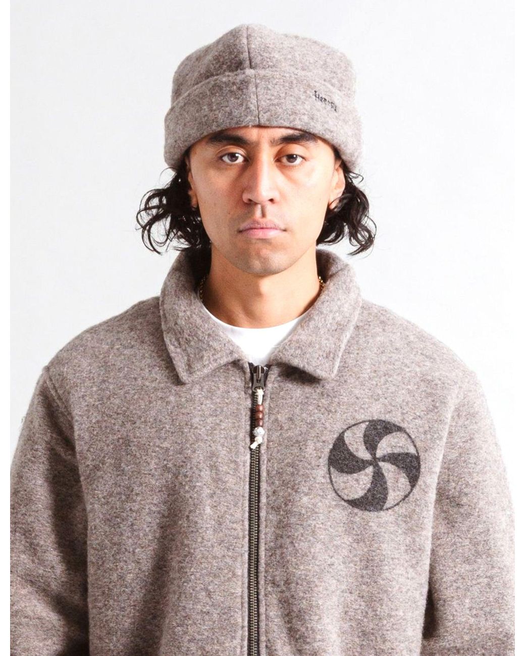 Heresy Gray Square Beanie Hat for men