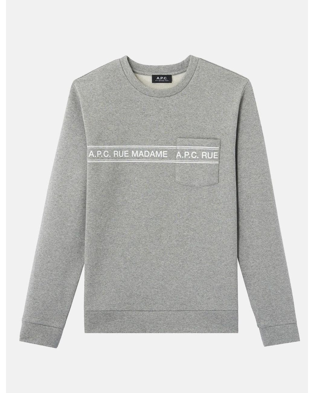 A.P.C. Gray Rue Madame Sweatshirt for men