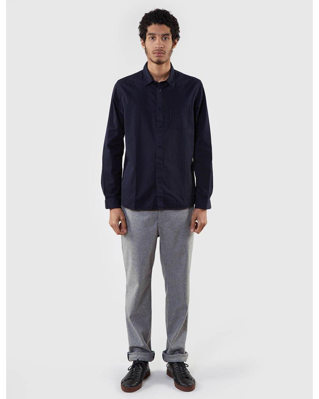 Folk Blue Folk Pop Stud Shirt for men
