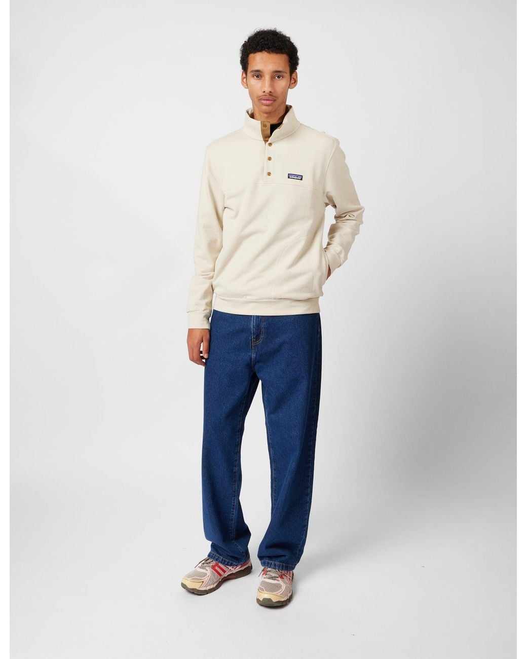 Patagonia White Daily Snap- Pullover Fleece for men