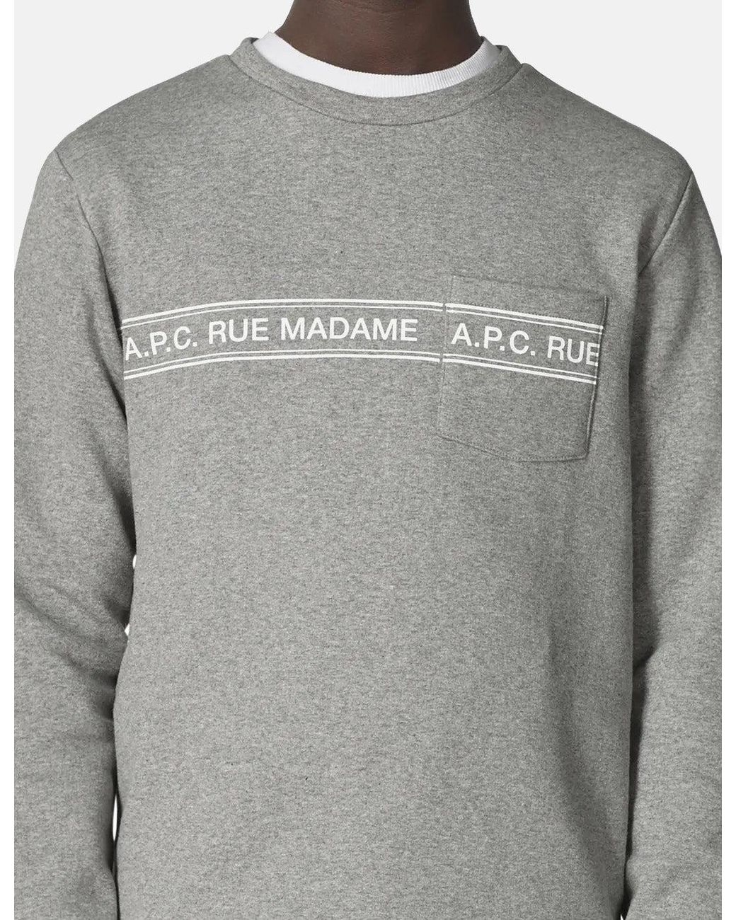 A.P.C. Gray Rue Madame Sweatshirt for men