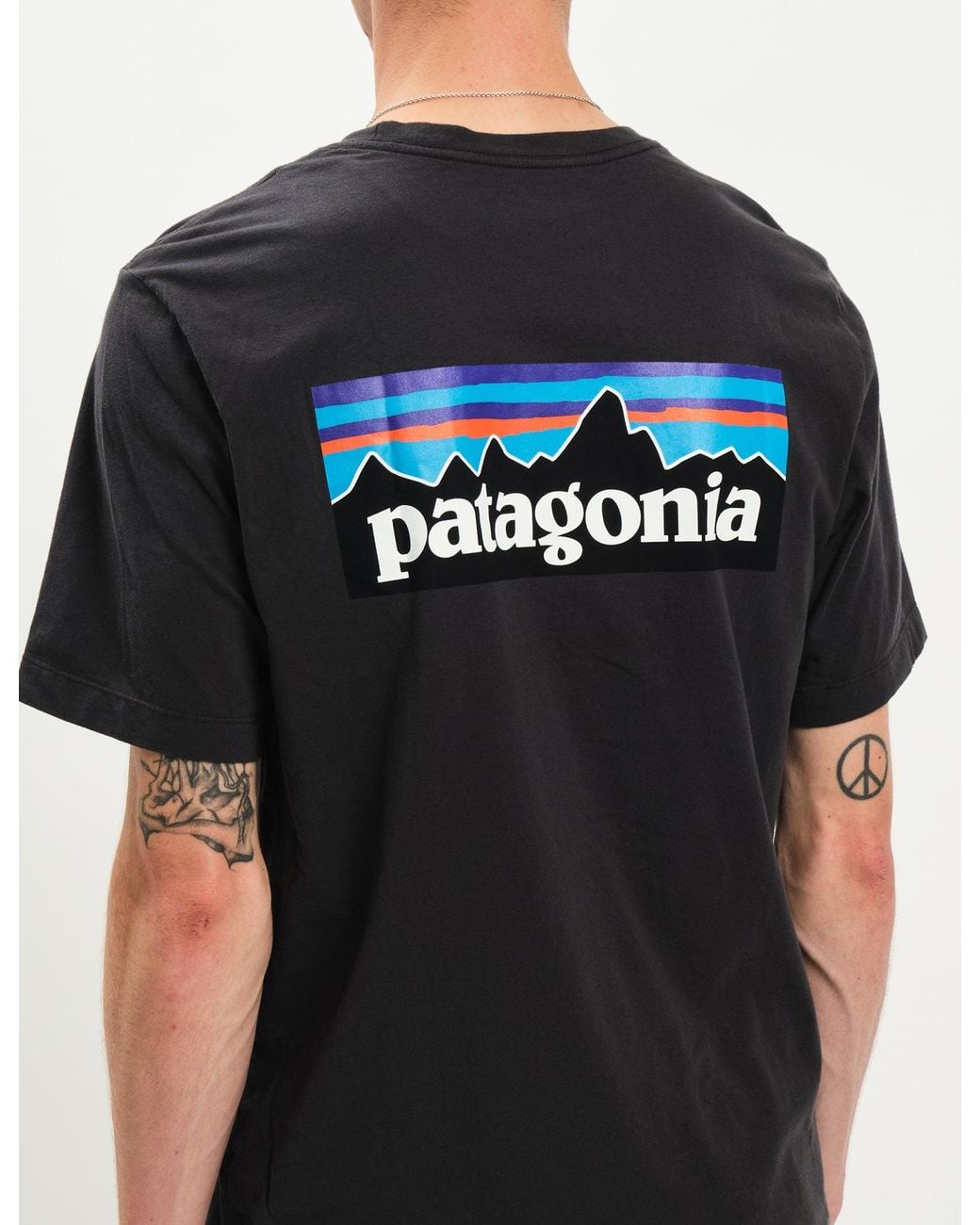 Patagonia Black P-6 Logo T-Shirt for men