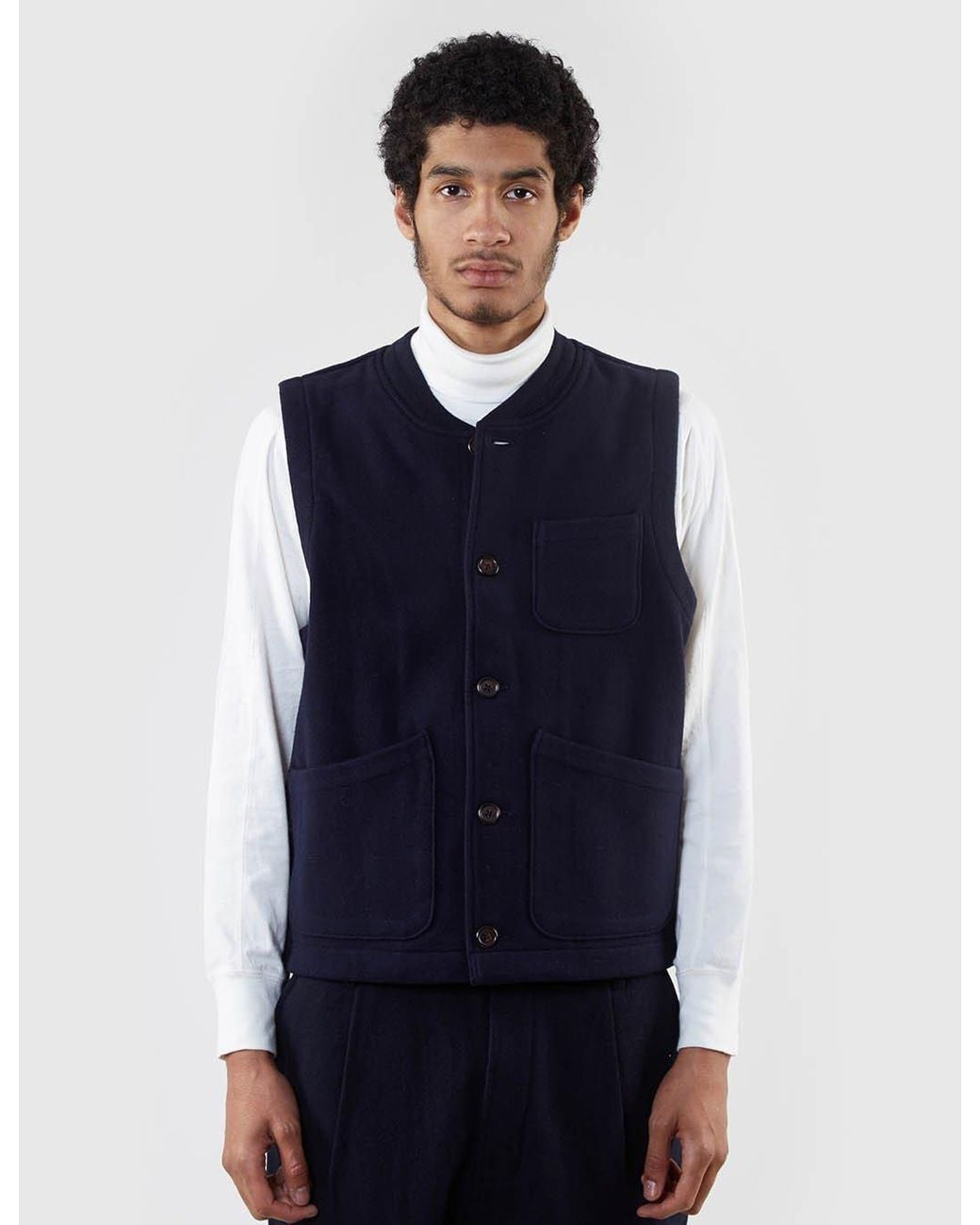 Universal Works Blue Chore Waistcoat for men