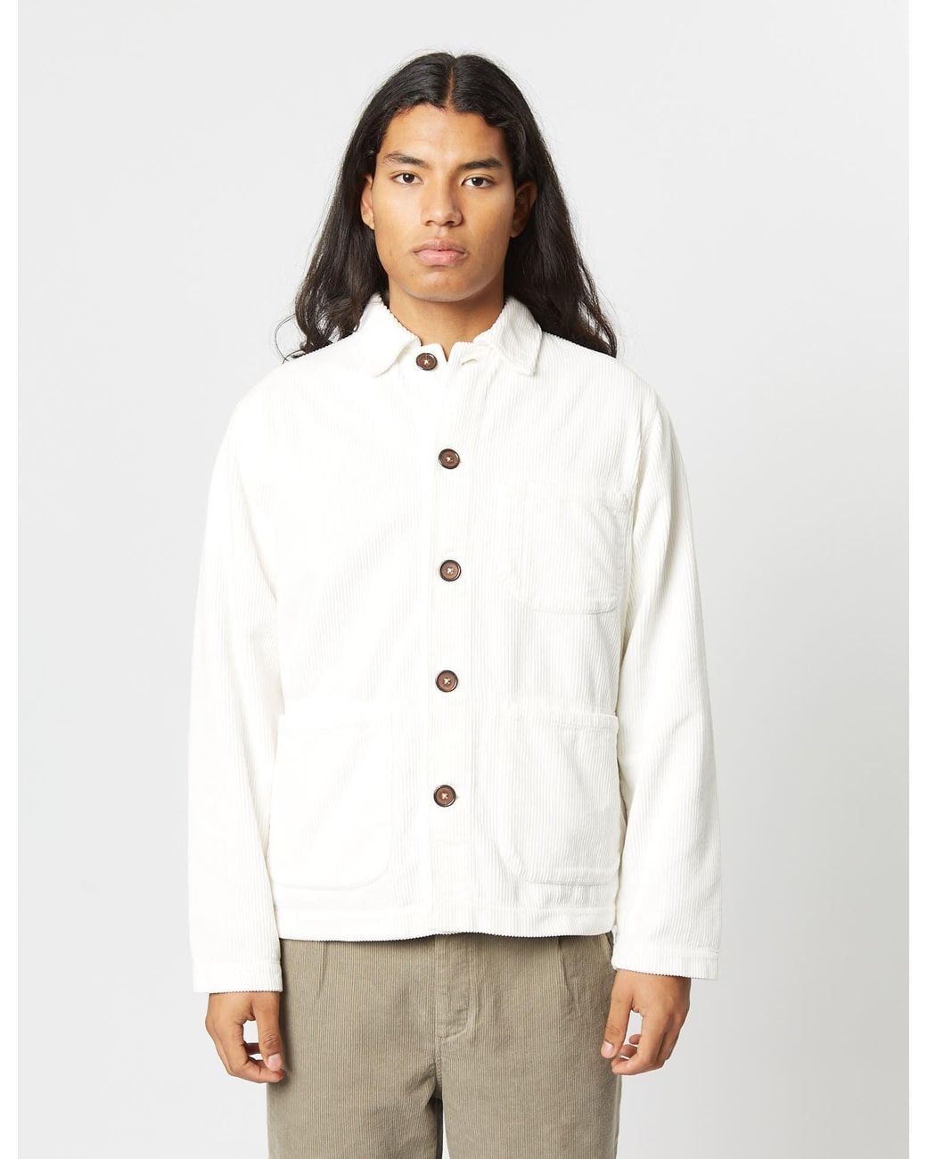 Universal Works White Field Jacket (Corduroy) for men
