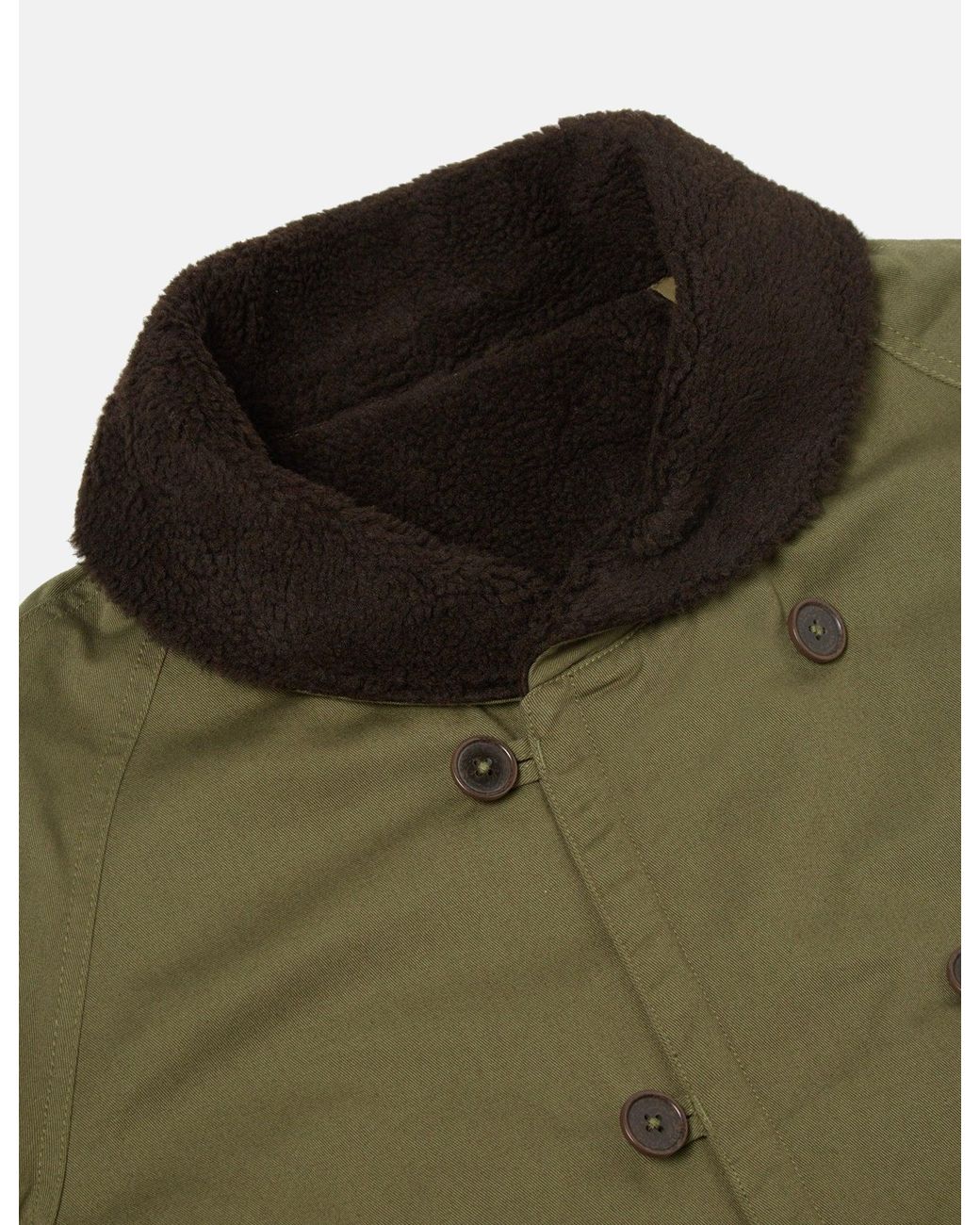 Universal Works Green Reversible Mackinaw Jacket for men