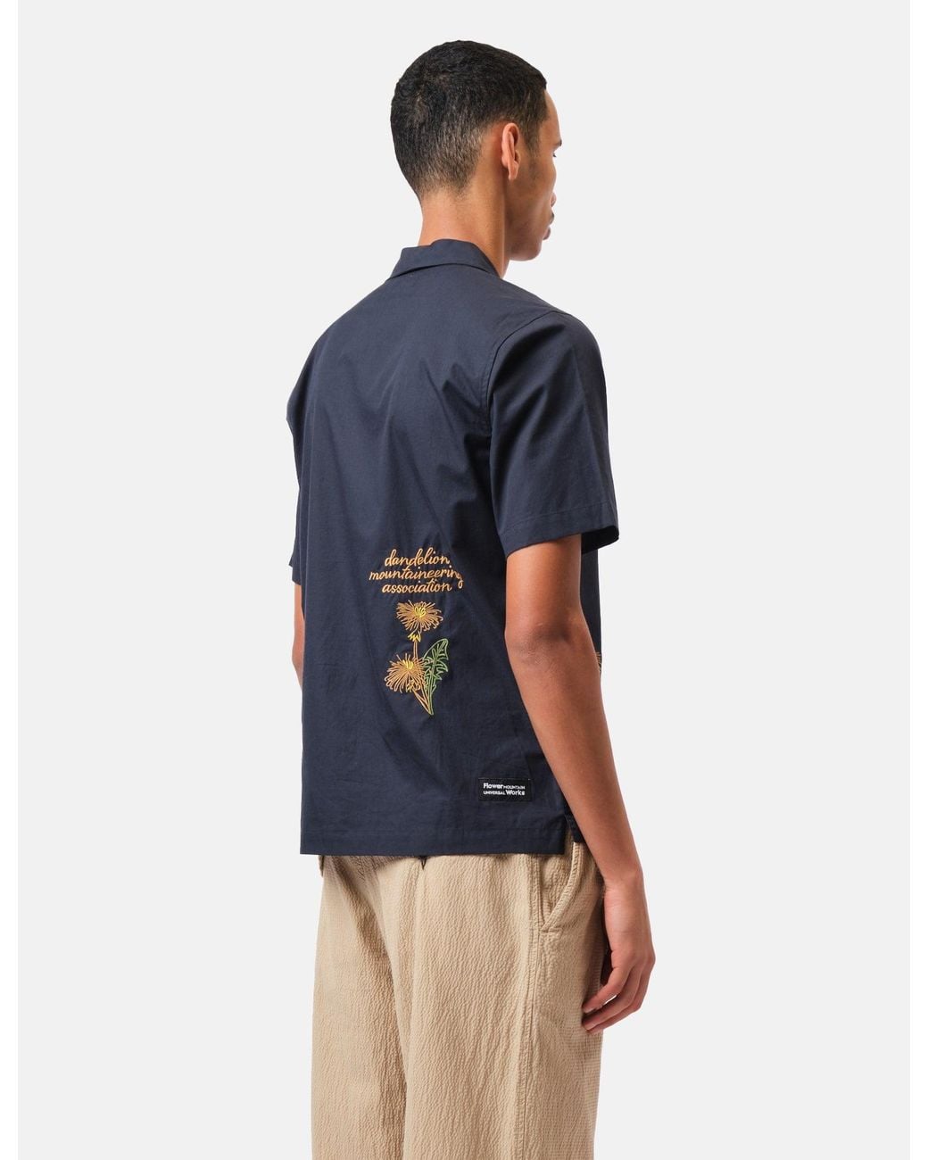 Universal Works Blue X Flower Mountain Minari Shirt for men