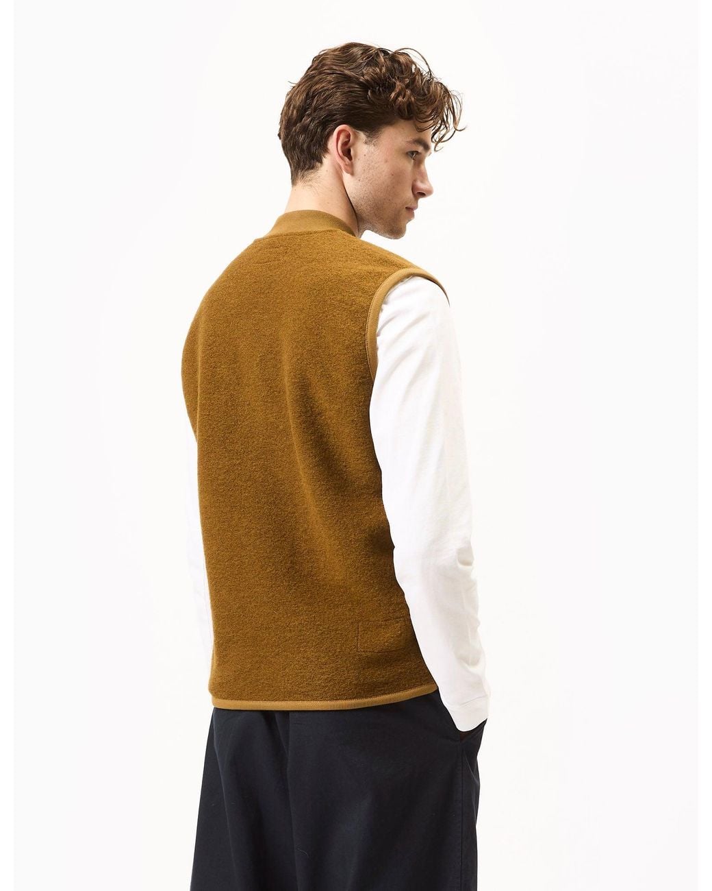 Universal Works Natural Zip Waistcoat (Wool Fleece) for men