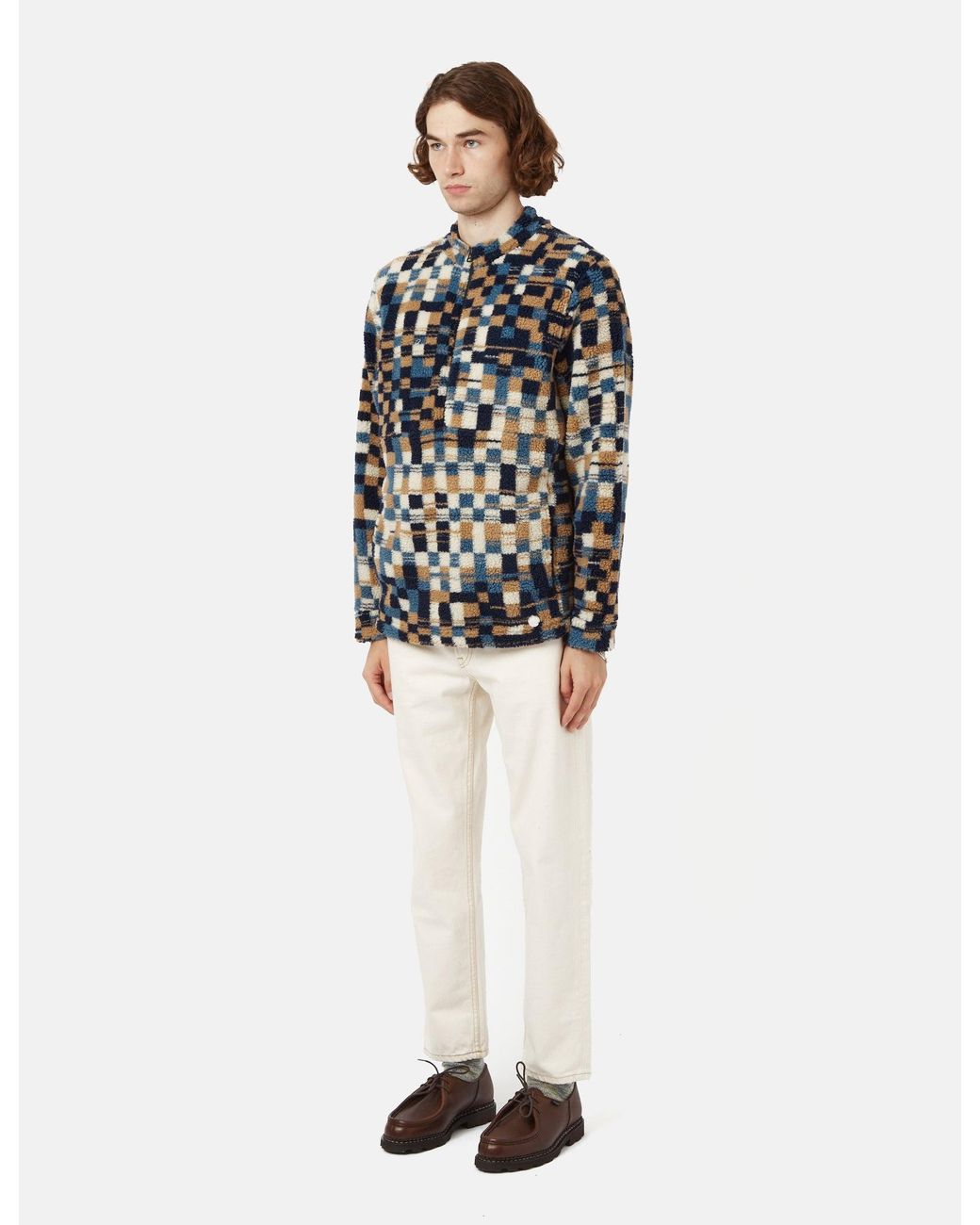 Folk Multicolor Funnel Neck Fleece for men