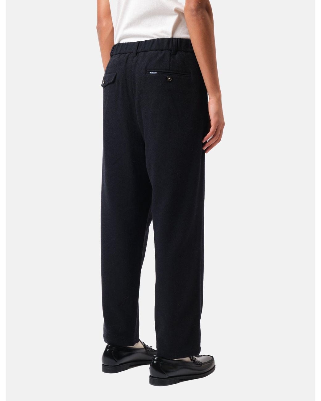 Barbour Black Wool Blend Relaxed Trousers for men