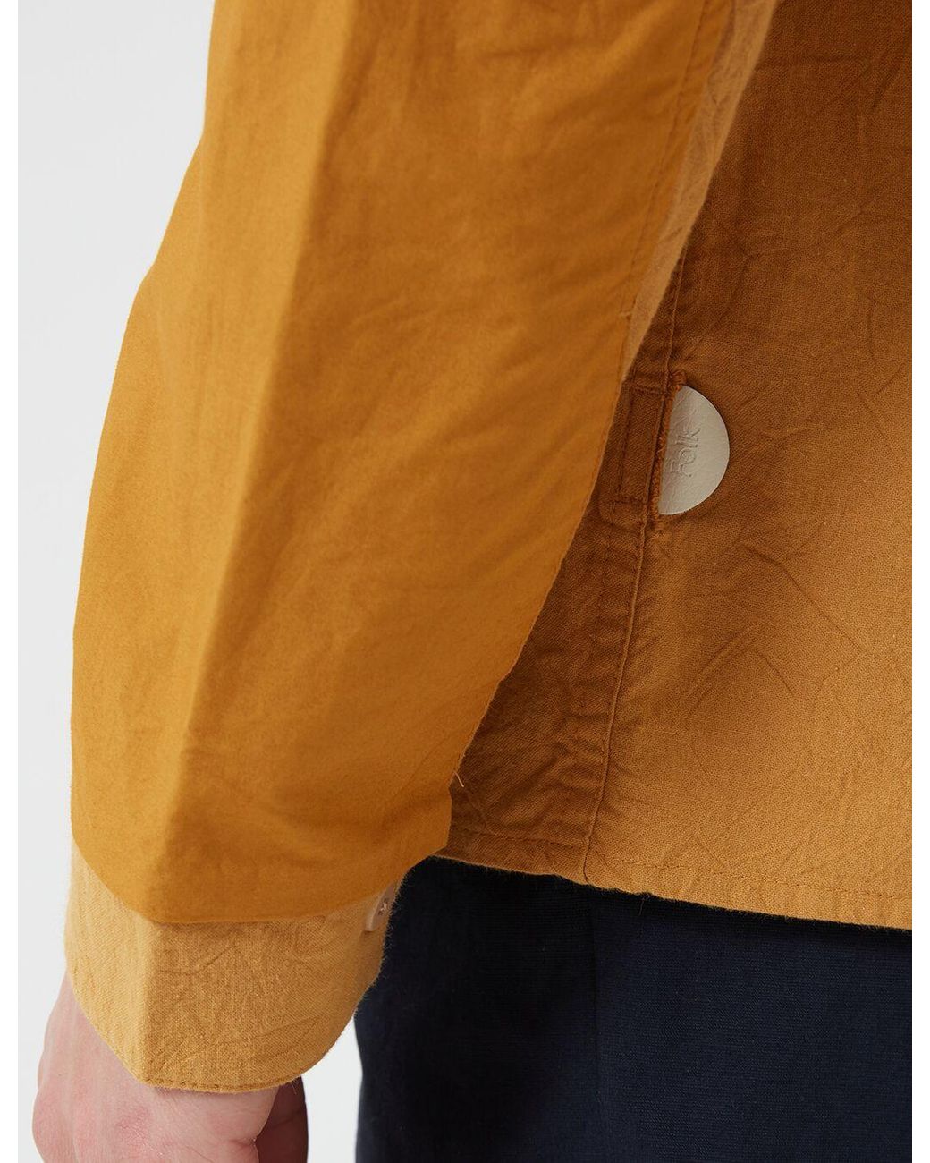 Folk Blue Folk Overlay Overshirt for men