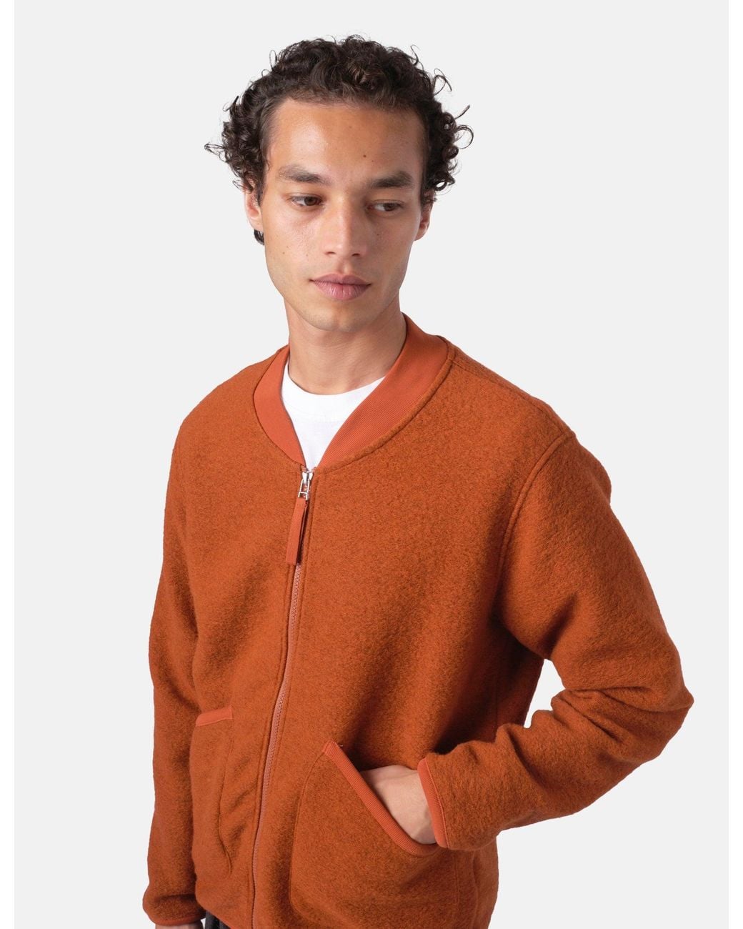 Universal Works Orange X Article Exclusive Zip Bomber (Wool) for men