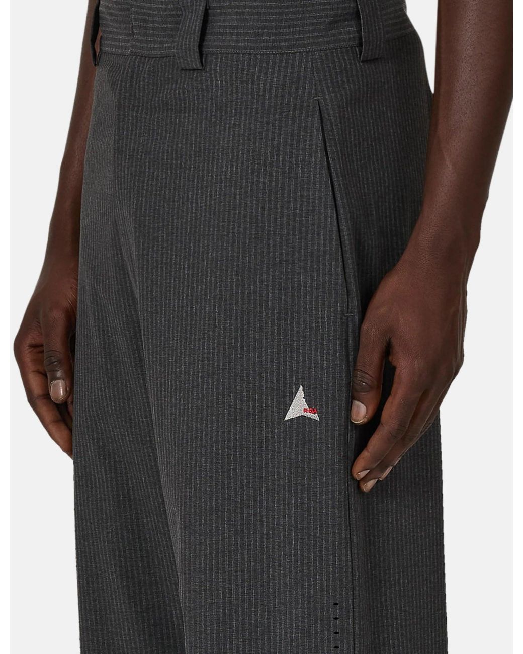 Roa Black Numb Pinstriped Packable Pants for men