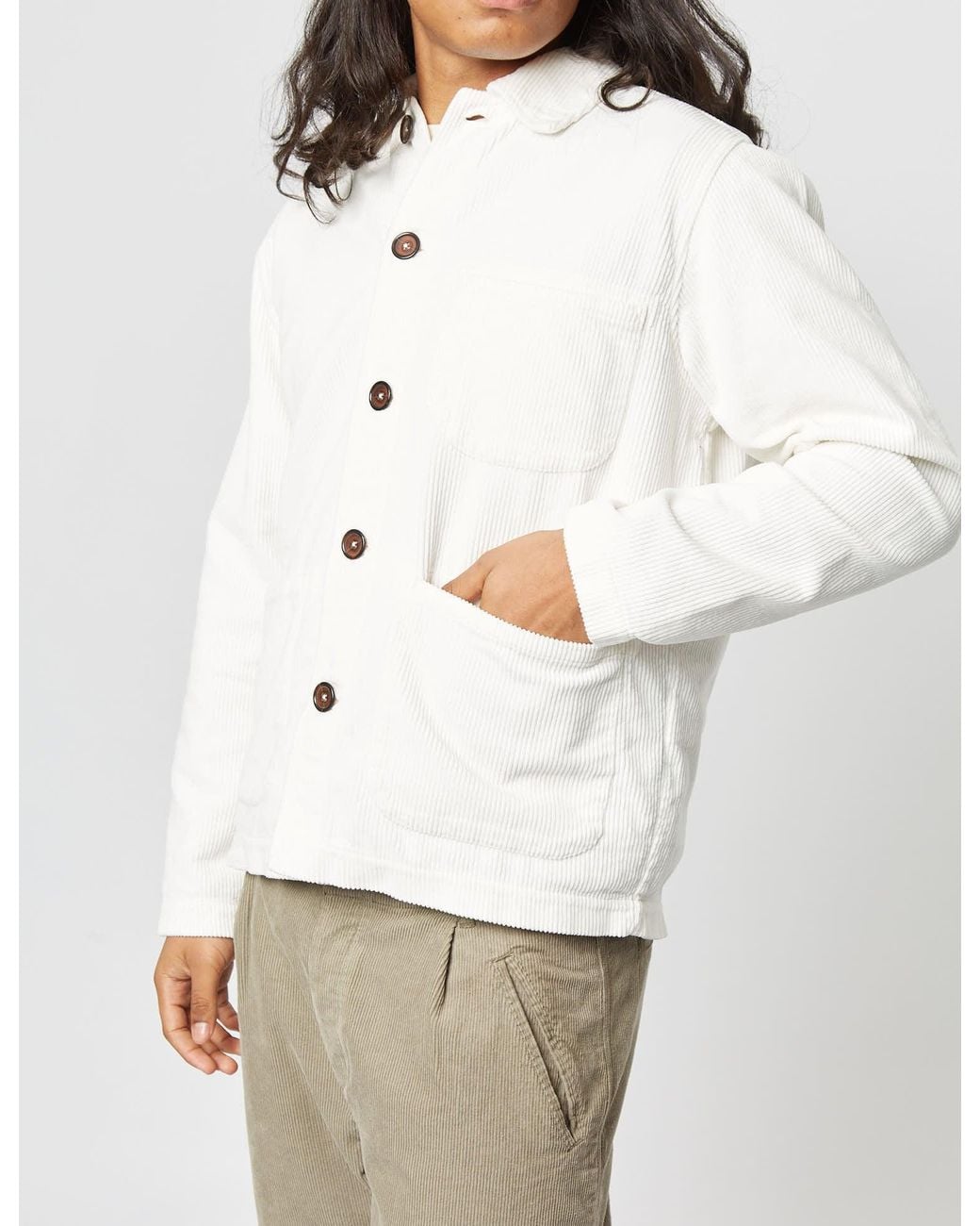 Universal Works White Field Jacket (Corduroy) for men