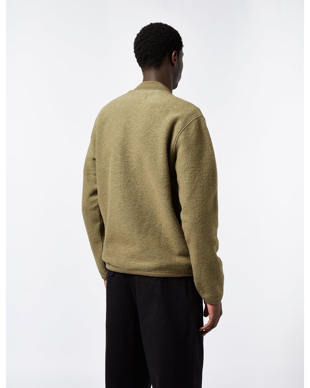 Universal Works Green Zip Bomber (wool) for men