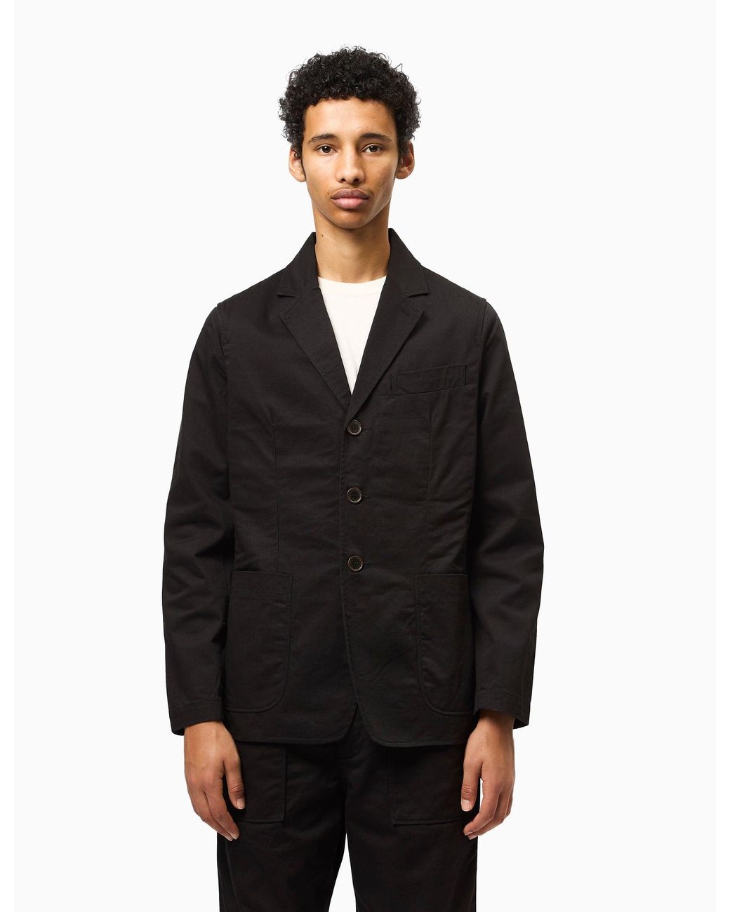 Universal Works Black London Jacket (Twill) for men