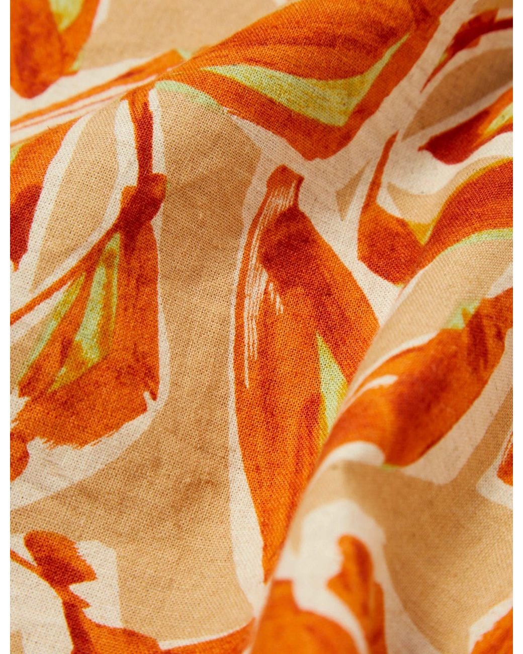 Universal Works Orange Minari Shirt Artist (Linen/Cotton) for men