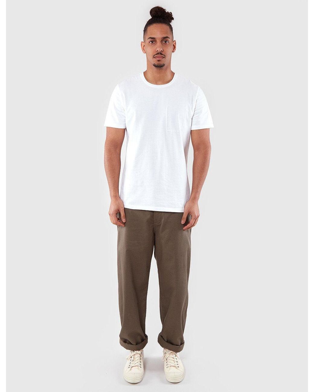 Folk White Folk Deboss Pocket T-Shirt for men