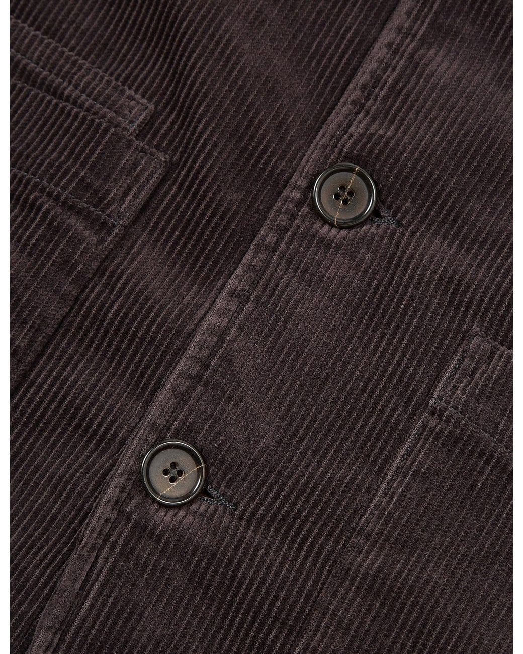 Universal Works Black Bakers Chore Jacket (Cord) for men