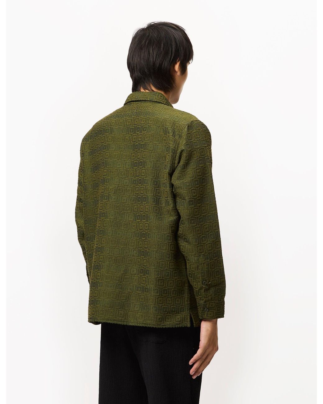 Percival Green Antique Moquette Shirt (Wool Blend) for men