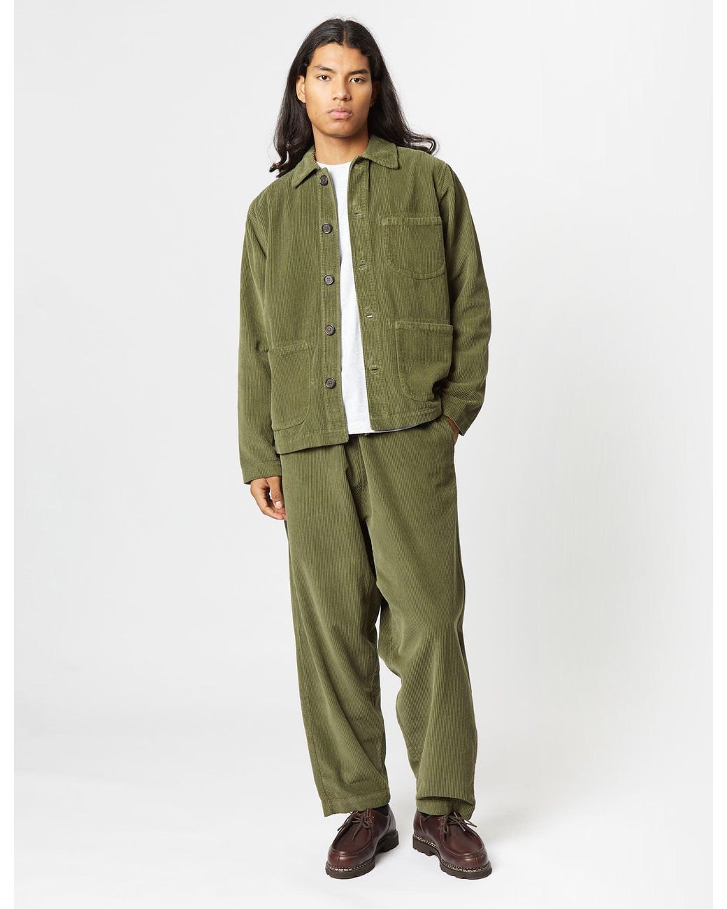 Universal Works Green Field Jacket (Corduroy) for men