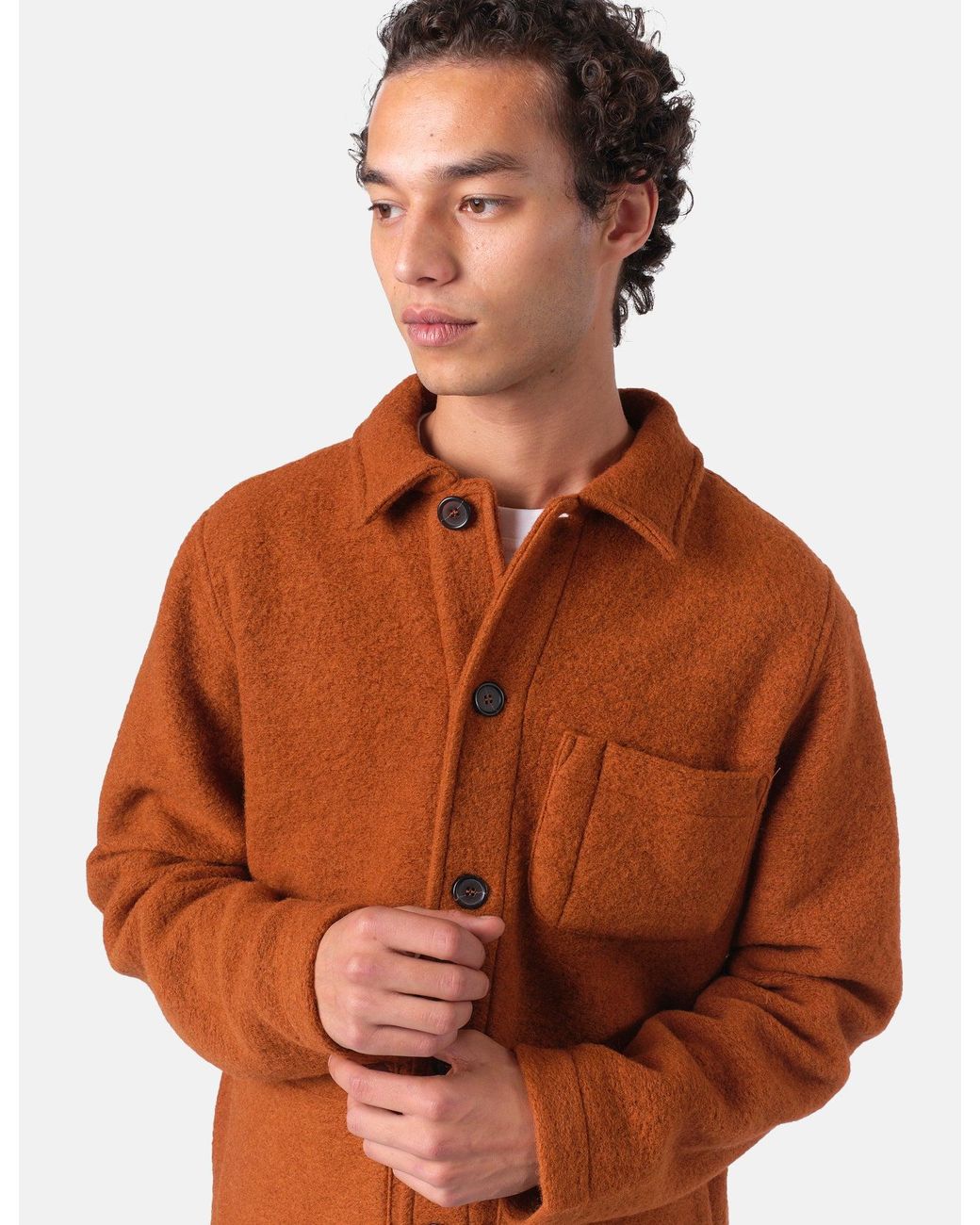 Universal Works Orange Field Jacket (Wool Fleece) for men