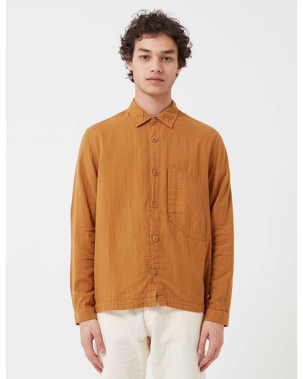 YMC Brown D Pocket Shirt for men
