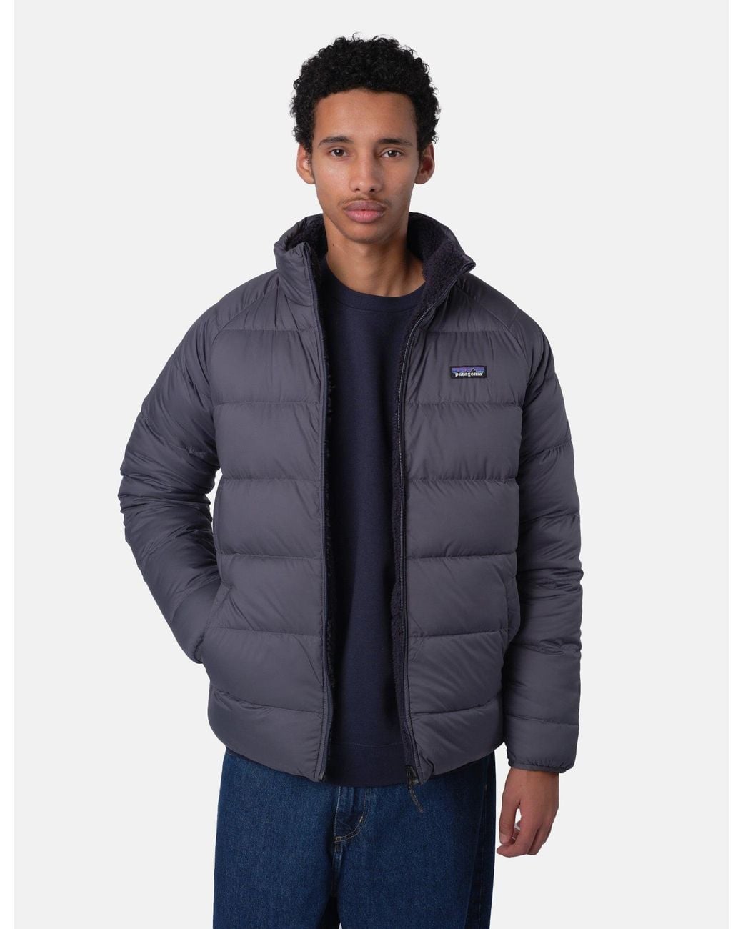 Patagonia Blue Reversible Silent Down Jacket for men