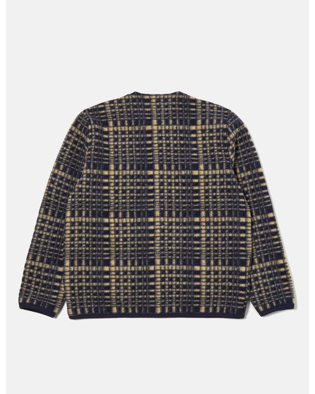 Universal Works Blue Cardigan (Telepass Fleece) for men