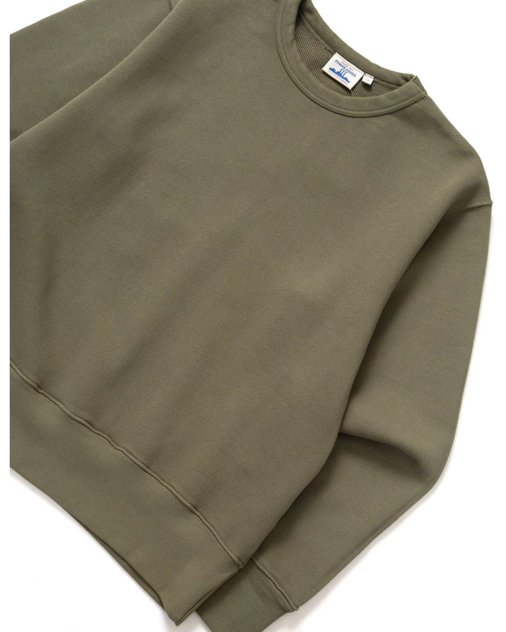 Power Goods Green Loopback Crewneck for men